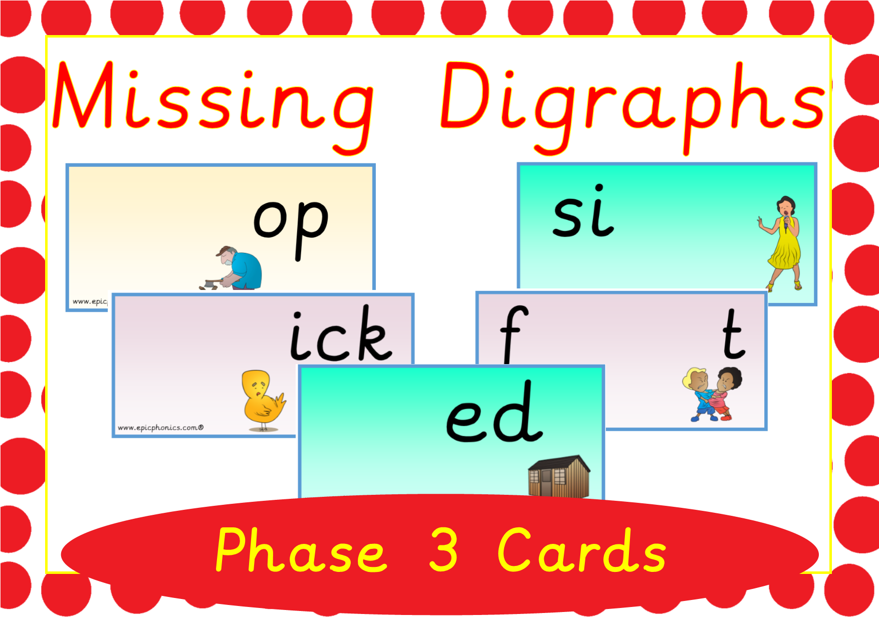 Missing Digraphs Phase 3 Activity Cards
